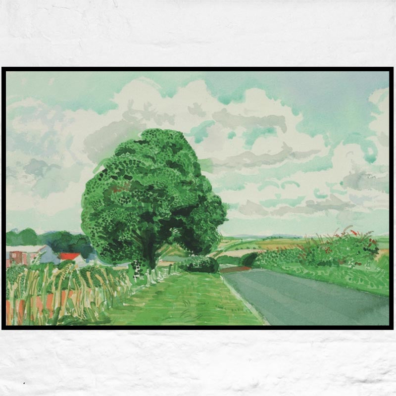 DAVID HOCKNEY / Road and Tree Near Wetwang ( from Midsummer: East Yorkshire)