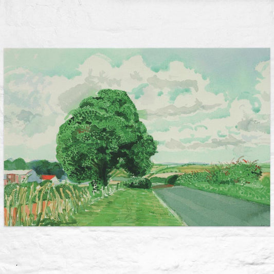 DAVID HOCKNEY / Road and Tree Near Wetwang ( from Midsummer: East Yorkshire)