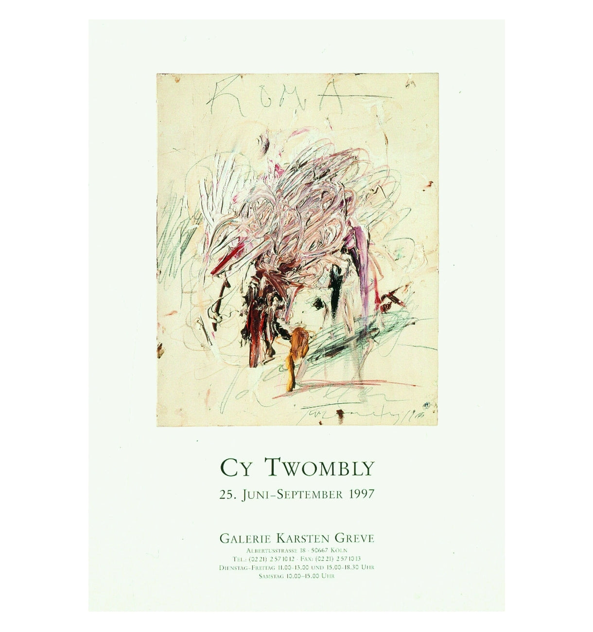 Cy Twombly / Galerie Karsten Greve, Köln 1997 – Poster Shop Fubar