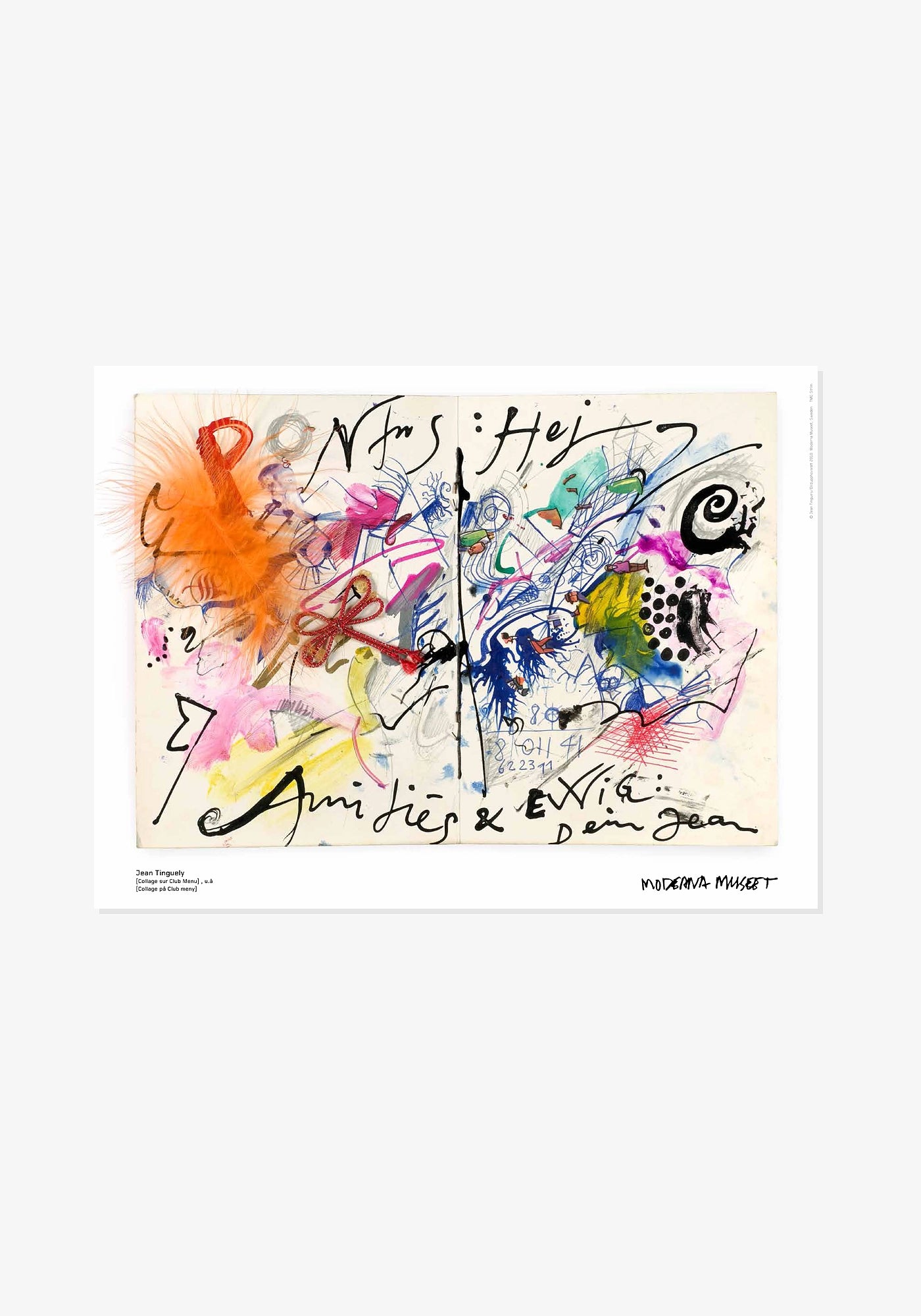 Jean Tinguely / Collage sur Club Menu