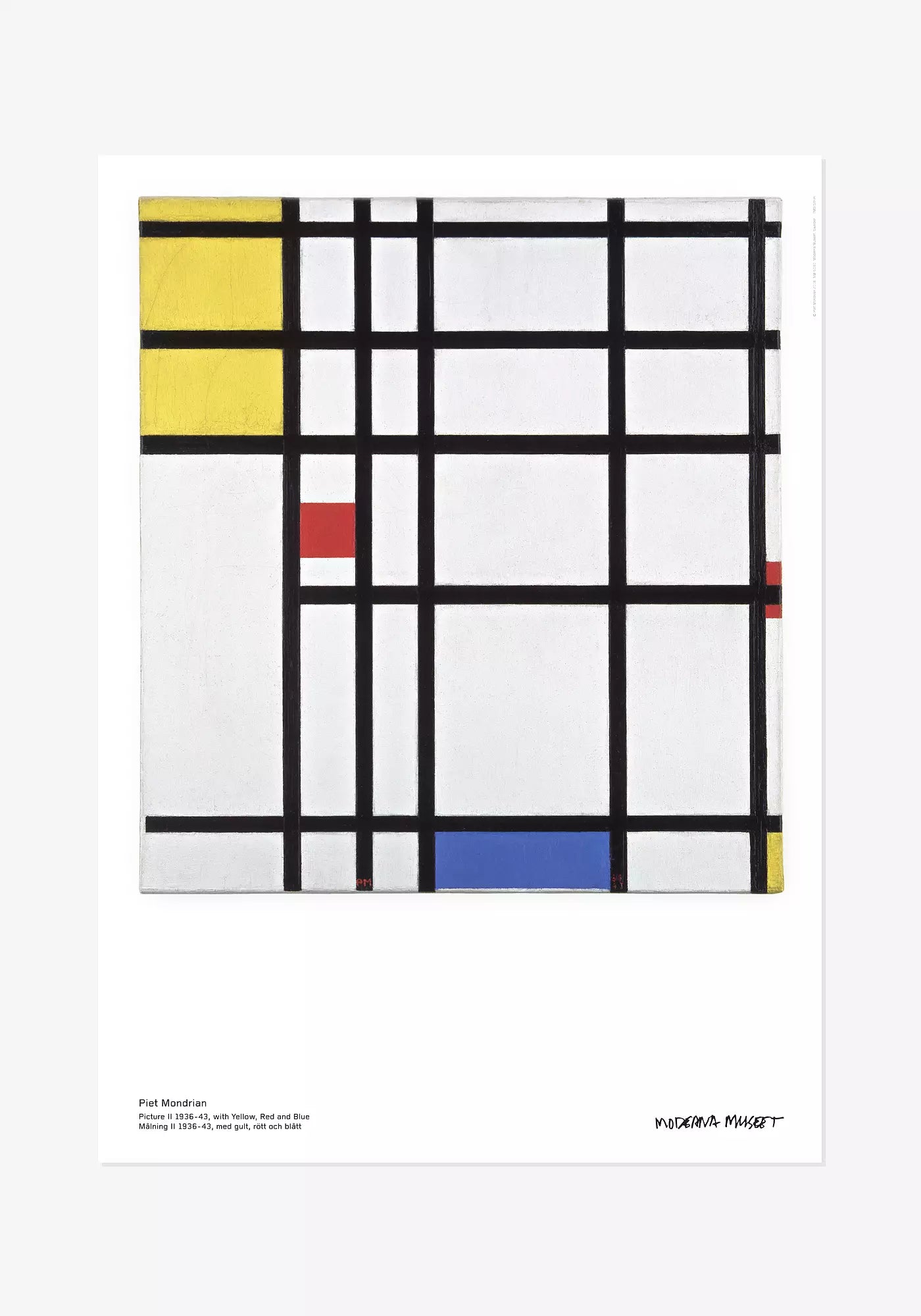 Piet Mondrian / Picture II 1932-43 with yellow, red and blue