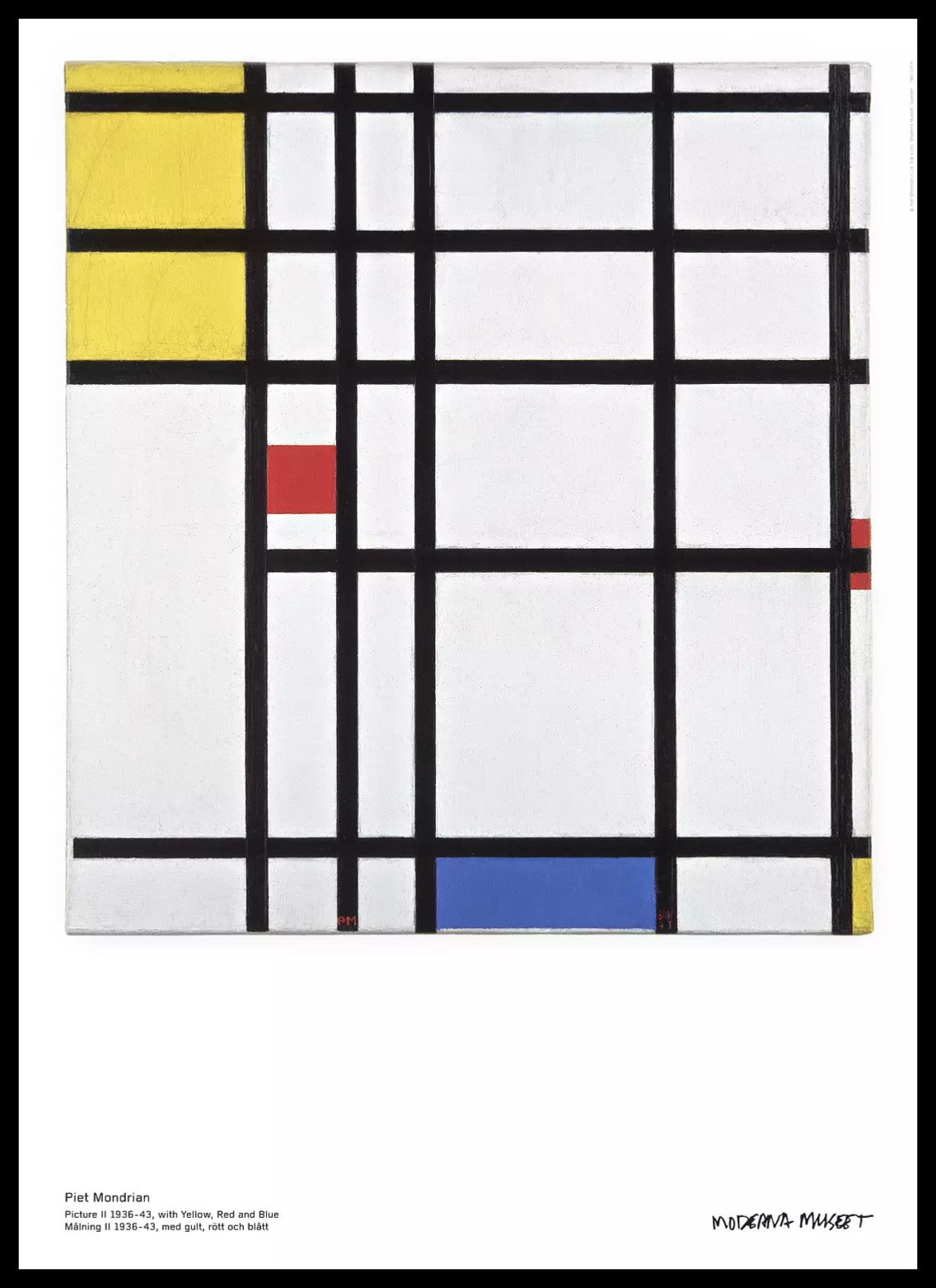 Piet Mondrian / Picture II 1932-43 with yellow, red and blue