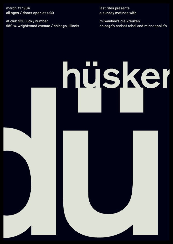 Swissted / Hüsker Dü at club 950 lucky number, 1984