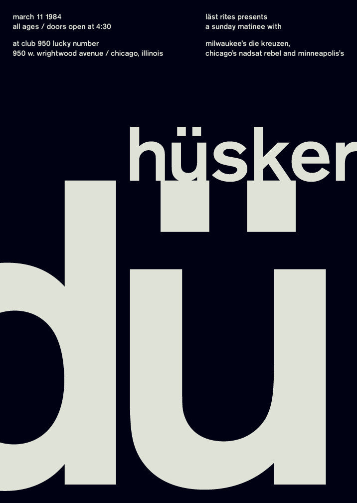 Swissted / Hüsker Dü at club 950 lucky number, 1984